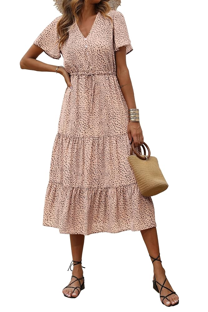  Garden Floral Dress Sサイズ PRETTYGARDEN Floral Dress for Women 2025 Summer Casual Short
